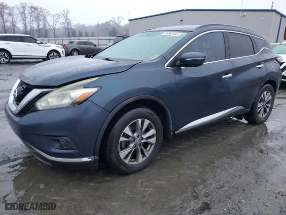 2015 Nissan Murano SV with VIN 5N1AZ2MG5FN222800, listed as a Copart auction lot 84348494 with 188,256 mi miles and Clean Title. Bid and sale history available at carsss.com. Image 1.