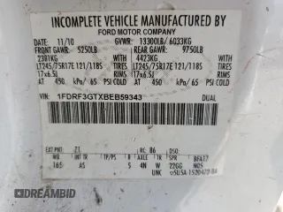 2011 Ford F-350 с VIN 1FDRF3GTXBEB59343, выставлен на аукционе Copart как лот 52901275 с пробегом Не указан миль и Чистый • Clean title. История ставок и продаж доступна на DreamBid. Изображение 13.