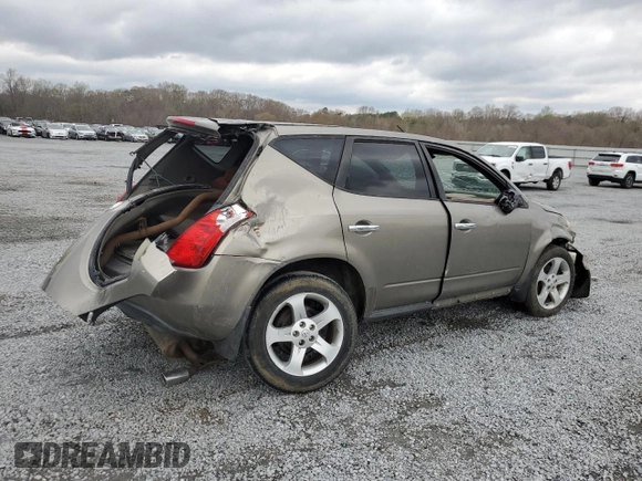 2003 Nissan Murano SL with VIN JN8AZ08W63W216184, listed as a Copart auction lot 49454375 with Not Provided miles and Salvage Title. Bid and sale history available at DreamBid. Image 3.
