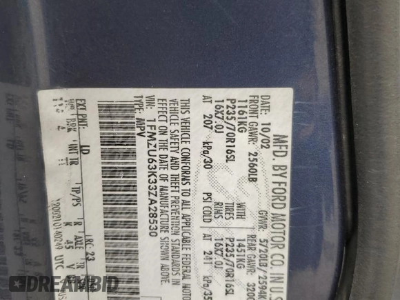 2003 Ford Explorer XLT z VIN 1FMZU63K33ZA28530, wystawiony jako Copart lot #85994184 z przebiegiem 359 263 mil mil oraz Szkoda całkowita • Salvage title. Historia ofert i sprzedaży dostępna na DreamBid. Obrazek 13.