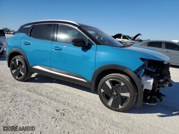2025 Nissan Kicks SR with VIN 3N8AP6DA3SL311003, listed as a Copart auction lot 83018884 with 409 mi miles and Salvage Title. Bid and sale history available at carsss.com. Image 4.
