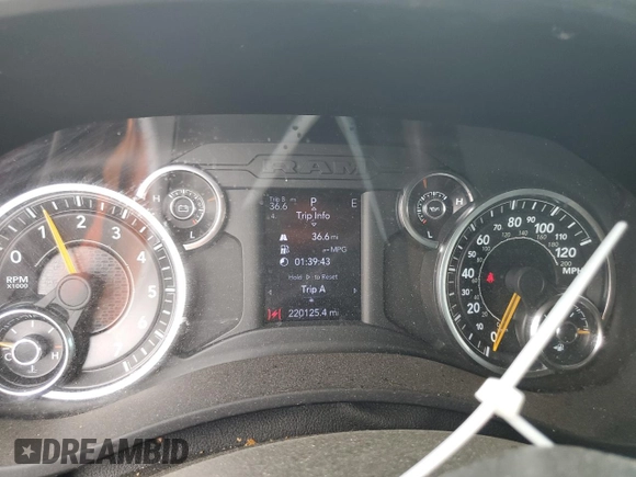 2021 Ram 2500 Big Horn with VIN 3C6UR5DJ7MG556130, listed as a Copart auction lot 54863635 with 220,125 mi miles and Salvage title. Bid and sale history available at DreamBid. Image 9.
