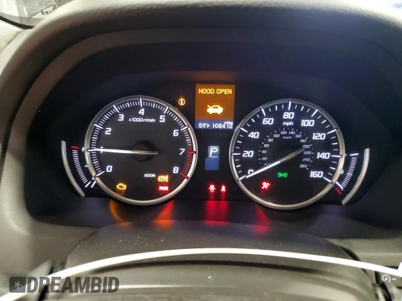 2016 Acura TLX V6 with VIN 19UUB2F35GA012322, listed as a Copart auction lot 53294295 with 108,412 mi miles and Salvage Title. Bid and sale history available at carsss.com. Image 9.