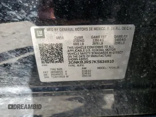 2019 Chevrolet Blazer RS with VIN 3GNKBJRS7KS634910, listed as a Copart auction lot 54093715 with 168,518 mi miles and Salvage title. Bid and sale history available at DreamBid. Image 13.