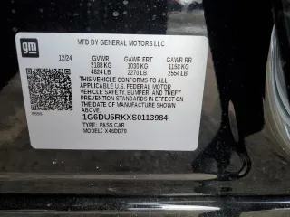 2025 Cadillac CT5 Sport with VIN 1G6DU5RKXS0113984, listed as a Copart auction lot 46092135 with 1,014 mi miles and Clean Title. Bid and sale history available at DreamBid. Image 12.