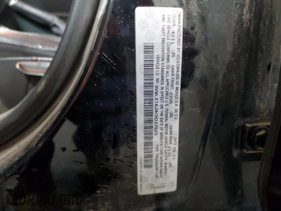 2012 Volkswagen Jetta Sedan SEL w/Sunroof with VIN 3VWLX7AJ4CM327525, listed as a Copart auction lot 83566654 with 180,612 mi miles and Salvage Title. Bid and sale history available at carsss.com. Image 12.
