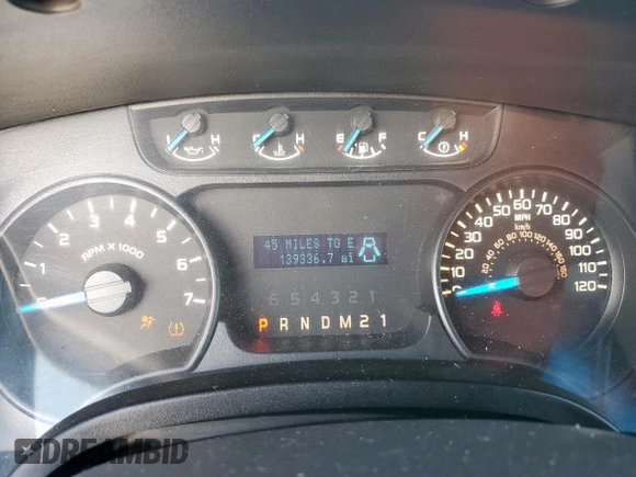 2013 Ford F-150 XL with VIN 1FTMF1CF4DFB44109, listed as a Copart auction lot 58445735 with 139,336 mi miles and Salvage title. Bid and sale history available at DreamBid. Image 9.