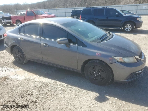 2014 Honda Civic Sedan LX with VIN 19XFB2F52EE065353, listed as a Copart auction lot 46887095 with 111,949 mi miles and Salvage Title. Bid and sale history available at carsss.com. Image 4.