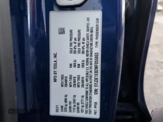 2021 Tesla Model 3 Long Range with VIN 5YJ3E1EB2MF055863, listed as a Copart auction lot 85267844 with 28,141 mi miles and Salvage Title. Bid and sale history available at carsss.com. Image 14.