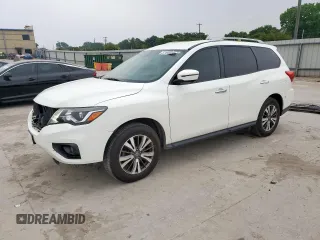 2017 Nissan Pathfinder Platinum with VIN 5N1DR2MN7HC635960, listed as a Copart auction lot 57490065 with 106,435 mi miles and Salvage title. Bid and sale history available at DreamBid. Image 1.