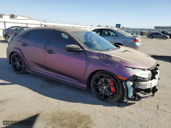 2018 Honda Civic Type R Touring with VIN SHHFK8G78JU203595, listed as a Copart auction lot 69647004 with 75,295 mi miles and Salvage Title. Bid and sale history available at carsss.com. Image 4.