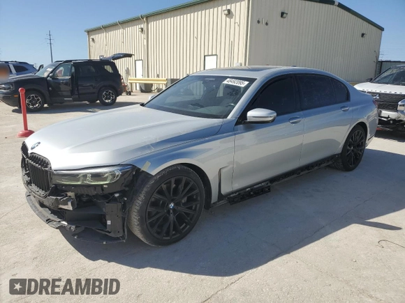 2020 BMW 7 Series 740i with VIN WBA7T2C01LGF96888, listed as a Copart auction lot 48492095 with 55,287 mi miles and Salvage Title. Bid and sale history available at carsss.com. Image 1.