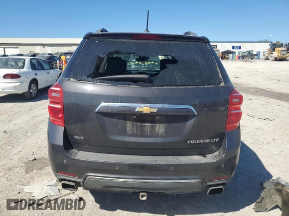 2016 Chevrolet Equinox LTZ with VIN 2GNFLGE35G6115943, listed as a Copart auction lot 45921285 with 82,976 mi miles and Salvage Title. Bid and sale history available at carsss.com. Image 6.
