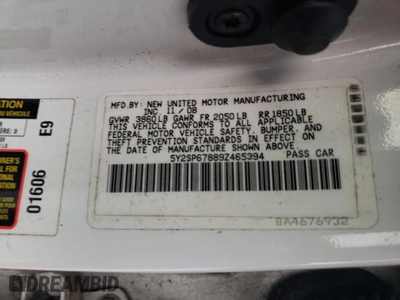 2009 Pontiac Vibe w/1SA with VIN 5Y2SP67889Z465394, listed as a Copart auction lot 79558814 with 93,323 mi miles and Salvage Title. Bid and sale history available at carsss.com. Image 12.