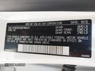 2013 Volvo S60 T5 Premier with VIN YV1612FS2D2199231, listed as a IAAI auction lot 42513014 with 85,446 mi miles and . Bid and sale history available at DreamBid. Image 9.