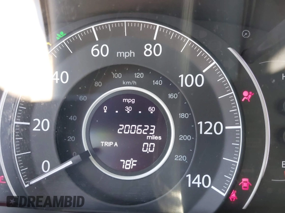 2012 Honda CR-V EX-L with VIN 5J6RM4H76CL074721, listed as a IAAI auction lot 41848579 with 200,623 mi miles. Bid and sale history available at carsss.com. Image 15.