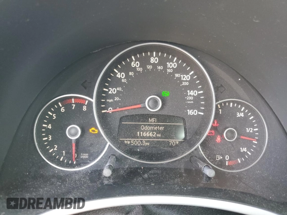 2012 Volkswagen Beetle 2.5L w/Sound/Nav PZEV with VIN 3VWJP7AT7CM646779, listed as a Copart auction lot 53756265 with 116,662 mi miles and Salvage Title. Bid and sale history available at DreamBid. Image 9.