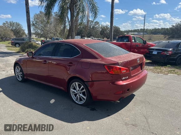 2006 Lexus IS 250 with VIN JTHCK262762007289, listed as a Copart auction lot 45382615 with 106,668 mi miles and Clean Title. Bid and sale history available at DreamBid. Image 3.
