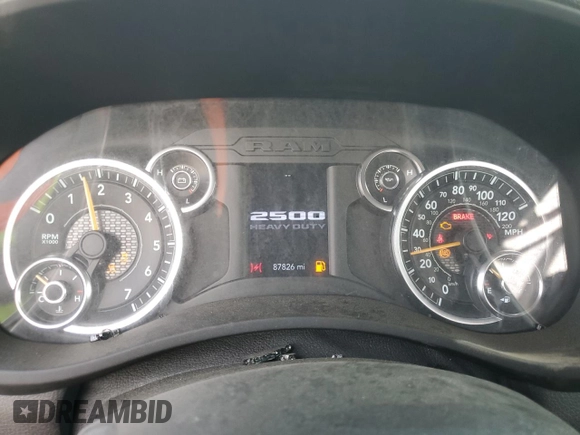 2022 Ram 2500 Tradesman with VIN 3C7WR4AJ5NG296296, listed as a Copart auction lot 74733584 with 87,826 mi miles and Salvage Title. Bid and sale history available at carsss.com. Image 9.