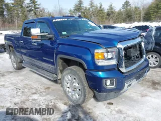 2015 GMC Sierra 2500HD available WiFi Denali with VIN 1GT120E8XFF623208, listed as a IAAI auction lot 41607260 with 98,032 mi miles. Bid and sale history available at carsss.com. Image 1.