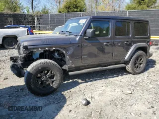 2021 Jeep Wrangler Unlimited 80th Anniversary with VIN 1C4HJXDN0MW792927, listed as a Copart auction lot 53498075 with 74,042 mi miles and Salvage title. Bid and sale history available at DreamBid. Image 1.