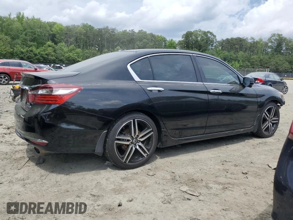 2017 Honda Accord Touring with VIN 1HGCR3F96HA019458, listed as a Copart auction lot 59915105 with 135,739 mi miles and Salvage title. Bid and sale history available at DreamBid. Image 3.