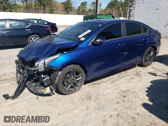 2021 Kia Forte GT-Line with VIN 3KPF34AD0ME278257, listed as a Copart auction lot 52082515 with 41,965 mi miles and Salvage Title. Bid and sale history available at carsss.com. Image 1.