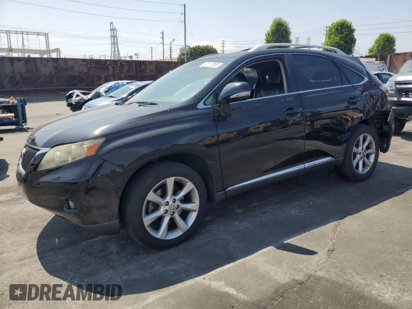 2010 Lexus RX 350 with VIN JTJZK1BA1A2407924, listed as a Copart auction lot 60111855 with 157,055 mi miles and Salvage title. Bid and sale history available at DreamBid. Image 1.