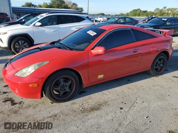 2001 Toyota Celica GT with VIN JTDDR32T910085275, listed as a Copart auction lot 69875644 with 239,495 mi miles and Salvage Title. Bid and sale history available at carsss.com. Image 1.