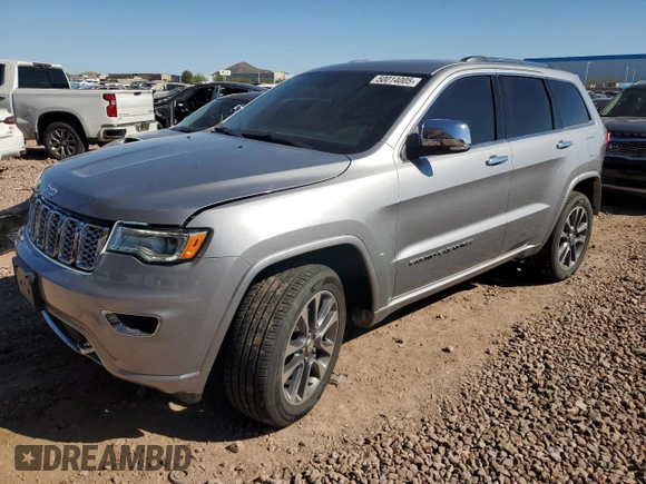 2018 Jeep Grand Cherokee Overland with VIN 1C4RJFCG8JC418368, listed as a Copart auction lot 50014005 with 34,287 mi miles and Salvage Title. Bid and sale history available at carsss.com. Image 1.