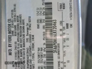 2020 Ford Fusion Hybrid SEL with VIN 3FA6P0MU6LR120463, listed as a Copart auction lot 77073464 with 38,716 mi miles and Salvage Title. Bid and sale history available at carsss.com. Image 12.
