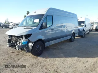 2024 Mercedes-Benz Sprinter Cargo with VIN W1Y4NCHY1RT165996, listed as a IAAI auction lot 41181444 with 5,696 mi miles. Bid and sale history available at carsss.com. Image 2.