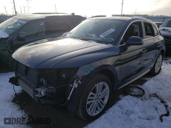 2018 Audi Q5 Premium Plus with VIN WA1BNAFY2J2010039, listed as a Copart auction lot 38056243 with 69,455 mi miles and . Bid and sale history available at DreamBid. Image 1.