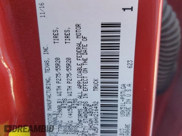 2017 Toyota Tundra 2WD Limited with VIN 5TFFW5F16HX216492, listed as a Copart auction lot 81292404 with 0 mi miles and Salvage Title. Bid and sale history available at carsss.com. Image 13.