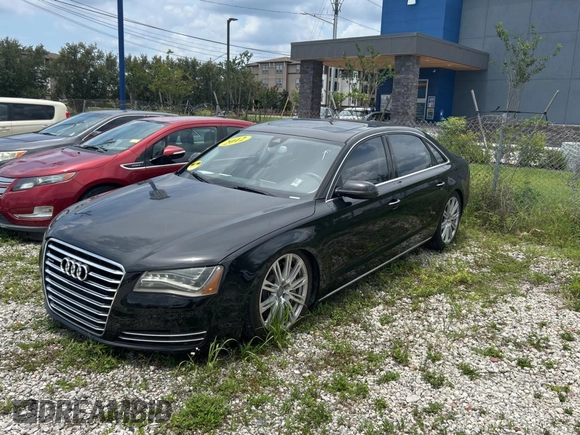 2012 Audi A8 z VIN WAURVAFD6CN015907, wystawiony jako Copart lot #59188515 z przebiegiem 112 879 mil mil oraz Czysty tytuł • Clean title. Historia ofert i sprzedaży dostępna na DreamBid. Obrazek 2.