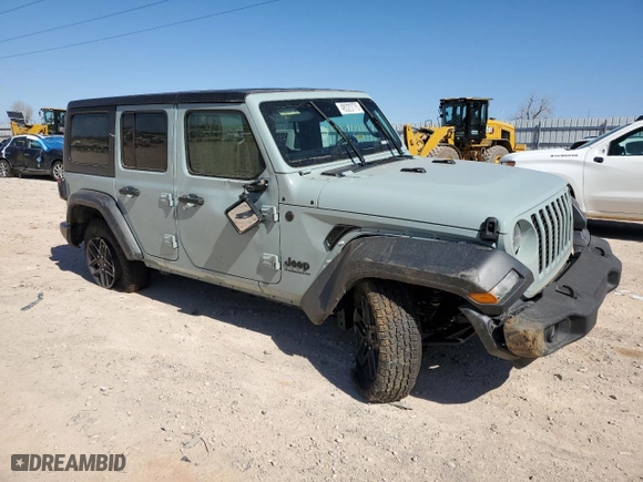 2024 Jeep Wrangler Sport S with VIN 1C4PJXDG2RW207348, listed as a Copart auction lot 48323775 with 4,649 mi miles and Salvage Title. Bid and sale history available at carsss.com. Image 4.