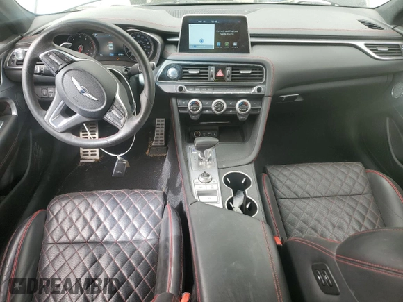 2021 Genesis G70 3.3T with VIN KMTG34LE0MU070859, listed as a Copart auction lot 49269845 with 47,988 mi miles and Salvage Title. Bid and sale history available at carsss.com. Image 8.