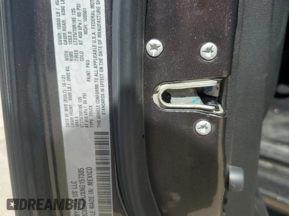 2022 Ram 2500 Tradesman with VIN 3C6UR5HJXNG157305, listed as a Copart auction lot 52484455 with 35,973 mi miles and Salvage title. Bid and sale history available at DreamBid. Image 12.