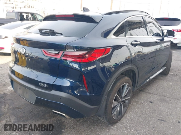 2022 Infiniti QX55 Essential with VIN 3PCAJ5K33NF115755, listed as a IAAI auction lot 41445124 with 19,852 mi miles and . Bid and sale history available at DreamBid. Image 4.