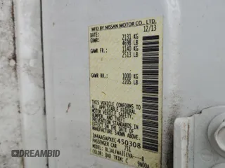 2014 Nissan Maxima SV with VIN 1N4AA5APXEC450308, listed as a Copart auction lot 61149775 with 135,968 mi miles and Salvage title. Bid and sale history available at DreamBid. Image 12.