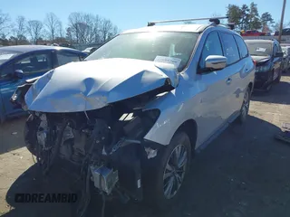 2018 Nissan Pathfinder SL with VIN 5N1DR2MM7JC647300, listed as a IAAI auction lot 41695700 with 124,573 mi miles. Bid and sale history available at carsss.com. Image 2.