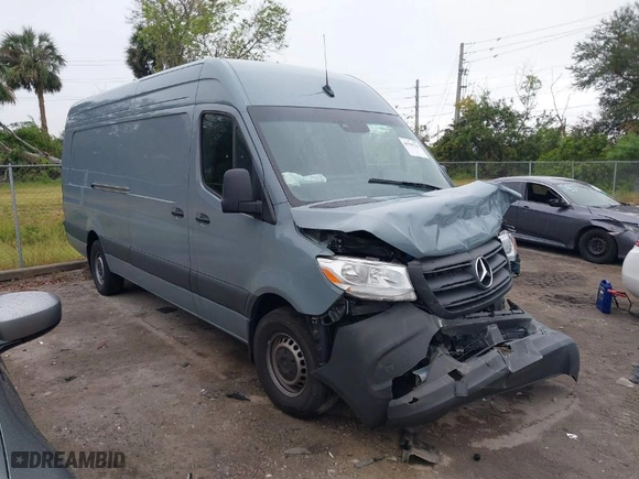 2024 Mercedes-Benz Sprinter Cargo Van with VIN W1Y4NDHY4RT175198, listed as a IAAI auction lot 40985766 with 1 mi miles. Bid and sale history available at carsss.com. Image 1.