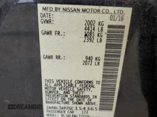2016 Nissan Altima SL with VIN 1N4BL3AP2GC154365, listed as a Copart auction lot 82825114 with Not Provided miles and Salvage Title. Bid and sale history available at DreamBid. Image 12.