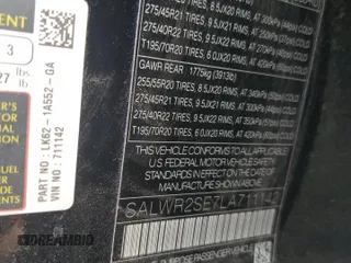 2020 Land Rover Range Rover Sport HSE Dynamic z VIN SALWR2SE7LA711142, wystawiony jako Copart lot #50208315 z przebiegiem Nie podano mil oraz Nie do naprawy • Non repairable. Historia ofert i sprzedaży dostępna na DreamBid. Obrazek 14.
