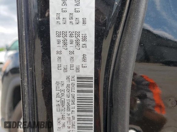 2017 Jeep Compass Latitude with VIN 3C4NJCBB0HT611440, listed as a Copart auction lot 57401485 with 128,319 mi miles and Salvage title. Bid and sale history available at DreamBid. Image 13.
