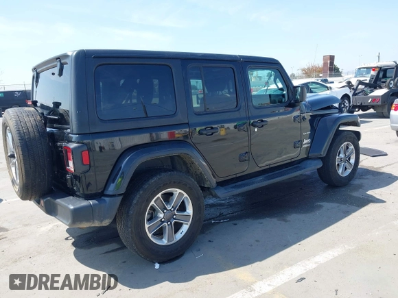 2020 Jeep Wrangler Unlimited Sahara with VIN 1C4HJXEN6LW235159, listed as a IAAI auction lot 42045083 with 68,400 mi miles and . Bid and sale history available at DreamBid. Image 4.