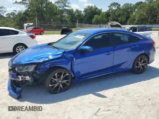 2019 Honda Civic Sport with VIN 19XFC2F89KE010014, listed as a Copart auction lot 57235575 with 57,181 mi miles and Salvage title. Bid and sale history available at DreamBid. Image 1.