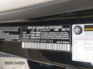 2015 Mercedes-Benz S 550 with VIN WDDUG8FB8FA087742, listed as a IAAI auction lot 42163538 with Not Provided miles and . Bid and sale history available at carsss.com. Image 9.