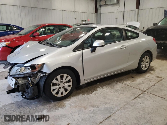 2012 Honda Civic Cpe LX with VIN 2HGFG3B55CH555303, listed as a Copart auction lot 47958834 with 232,882 mi miles and Non Repairable. Bid and sale history available at carsss.com. Image 1.