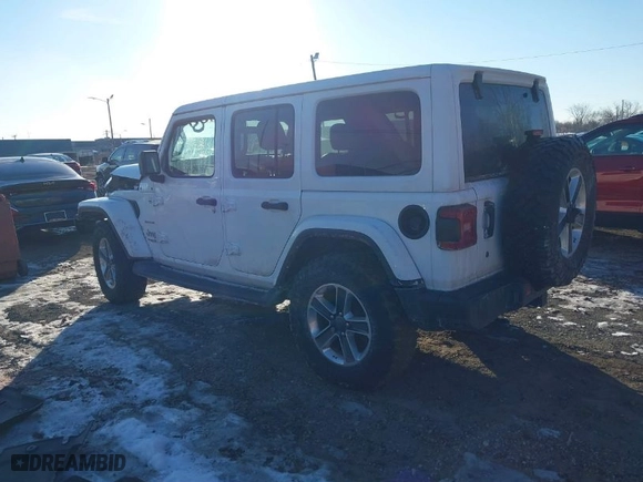 2018 Jeep Wrangler Unlimited Sahara with VIN 1C4HJXEG3JW184976, listed as a IAAI auction lot 41462151 with 76,076 mi miles. Bid and sale history available at carsss.com. Image 3.